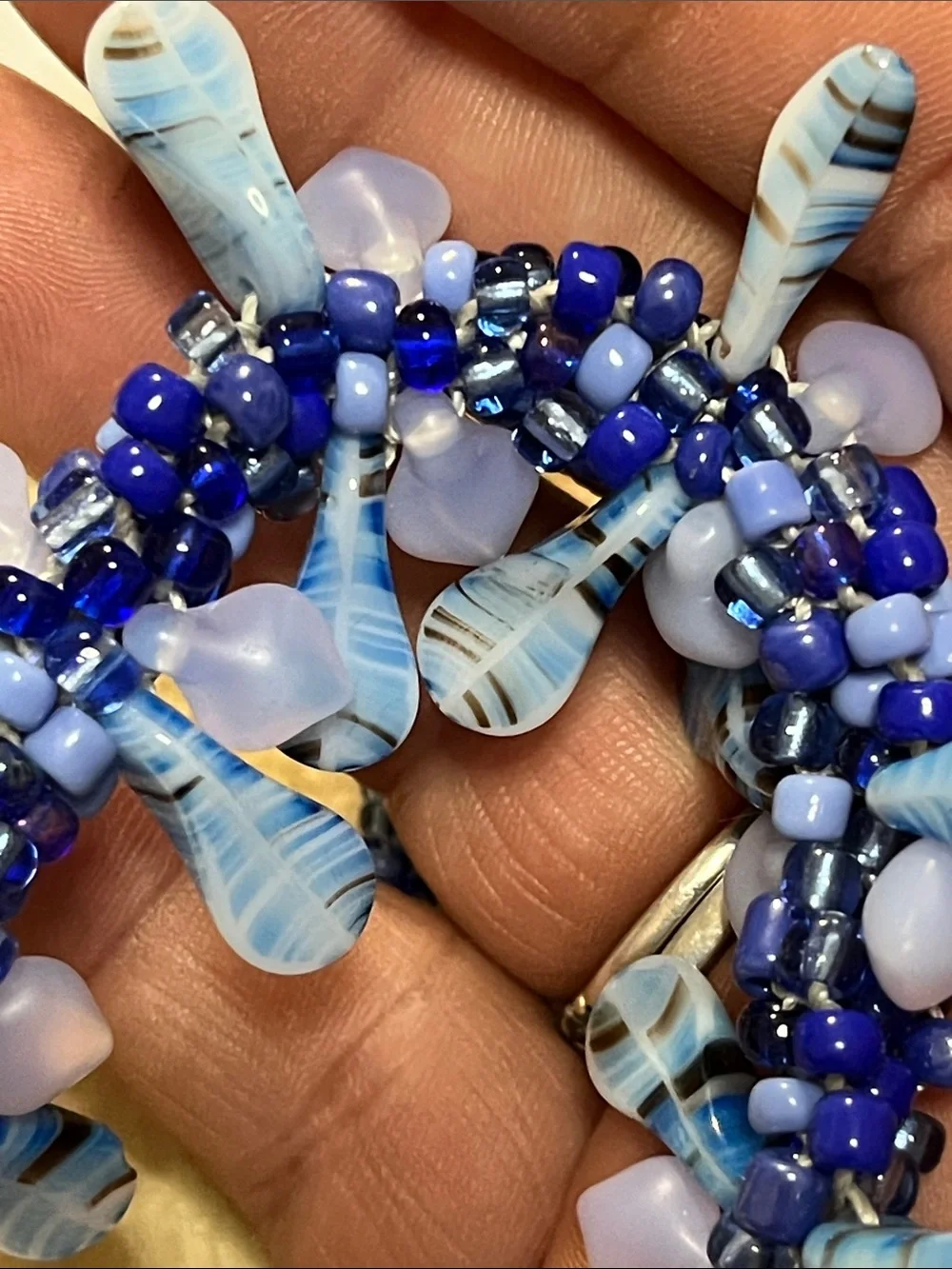 Handcrafted Blue Beaded Statement Necklace